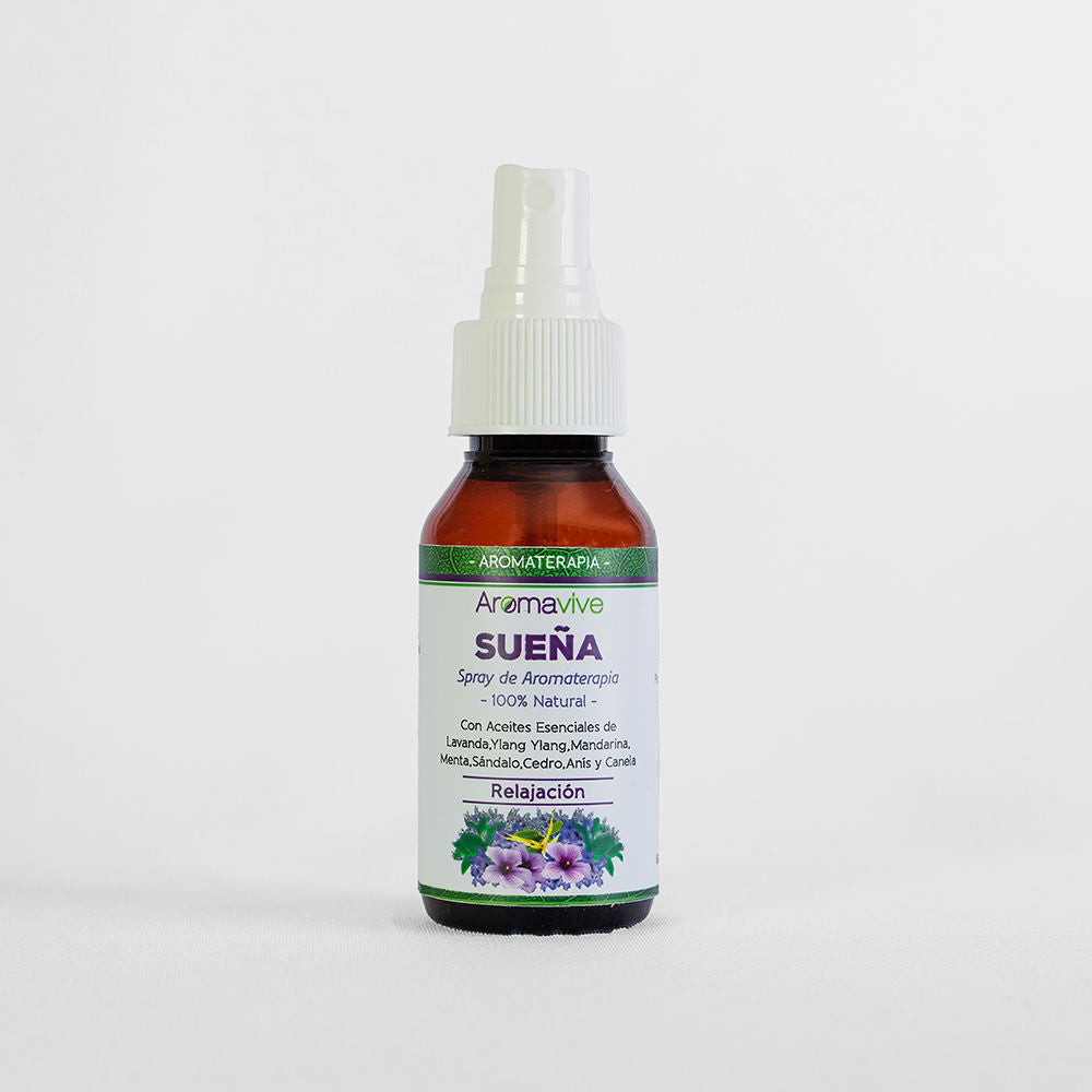 spray de aromaterapia natural con aceites de lavanda, andarina, sándalo cedro, anís, ylang ylang